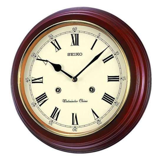 Seiko Westminster Chime Wooden Wall Clock QXH202B/QXH202BN - Exclusive to Singapore!