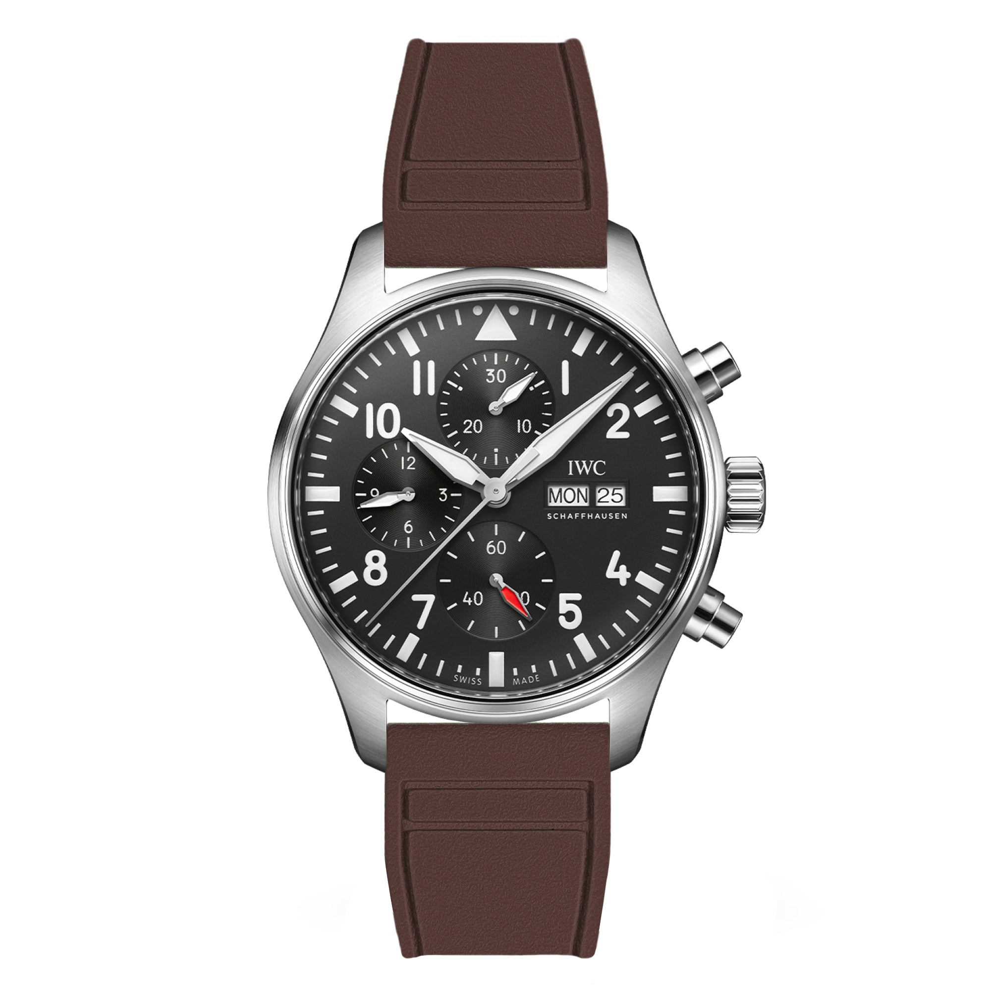 Skyward Premium FKM Rubber Watch Strap - Quick Release - Perfect Fit for IWC Big Pilot & More - Orange (2411)