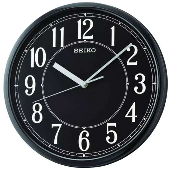 Seiko QXA756A/AN Stunning Black Round Wall Clock