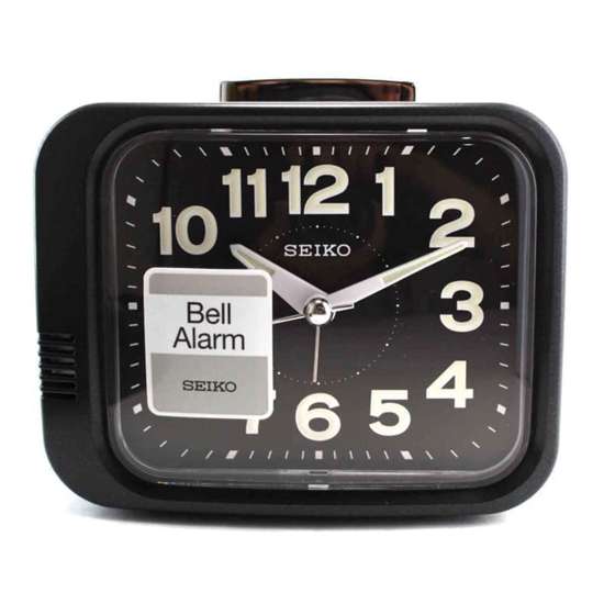 Seiko QHK028J/QHK028JN Black Bell Alarm Clock: Wake Up in Style!