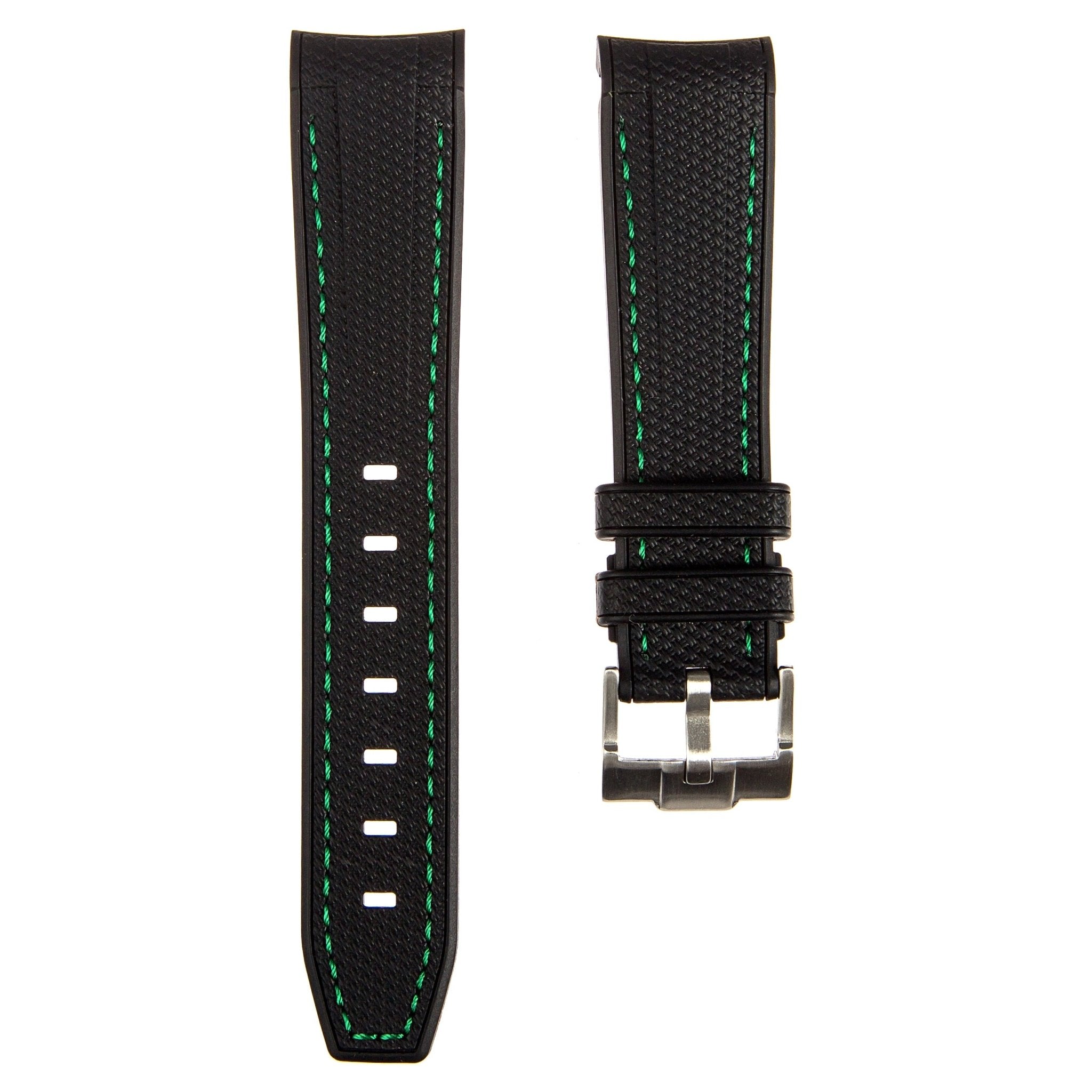 Stunning Orange Textured Curved End Rubber Watch Strap with White Stitch for Omega Seamaster Diver 300M (2405)
