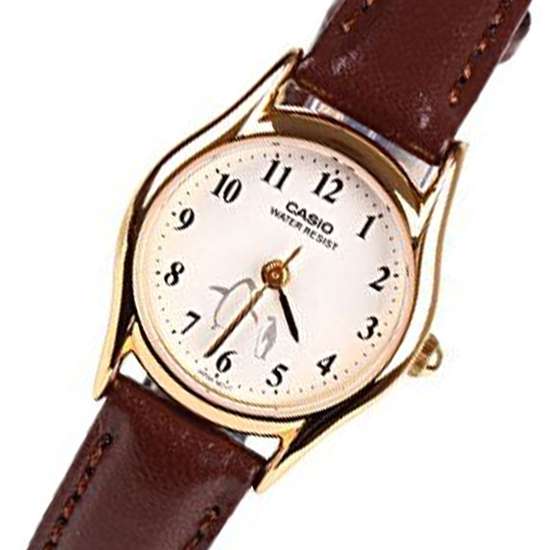 Casio Ladies Penguin Leather Watch - LTP-1094Q-7B6: A Charming Timepiece!