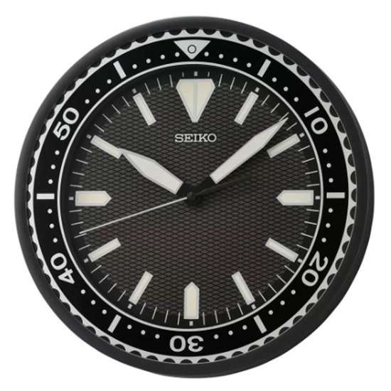 Seiko Black Diver-Style Wall Clock - A Must-Have Timepiece!