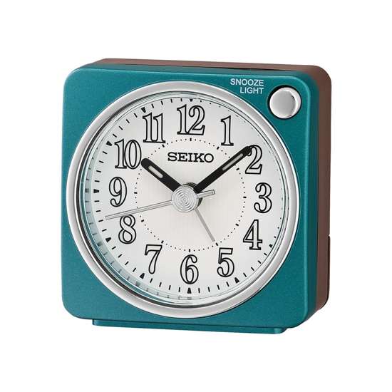 Seiko Metallic Blue Bedside Alarm Clock - QHE185L Series