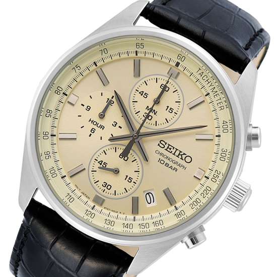 Seiko SSB383P1 Quartz Chronograph Leather Watch - A Must - Have for Men