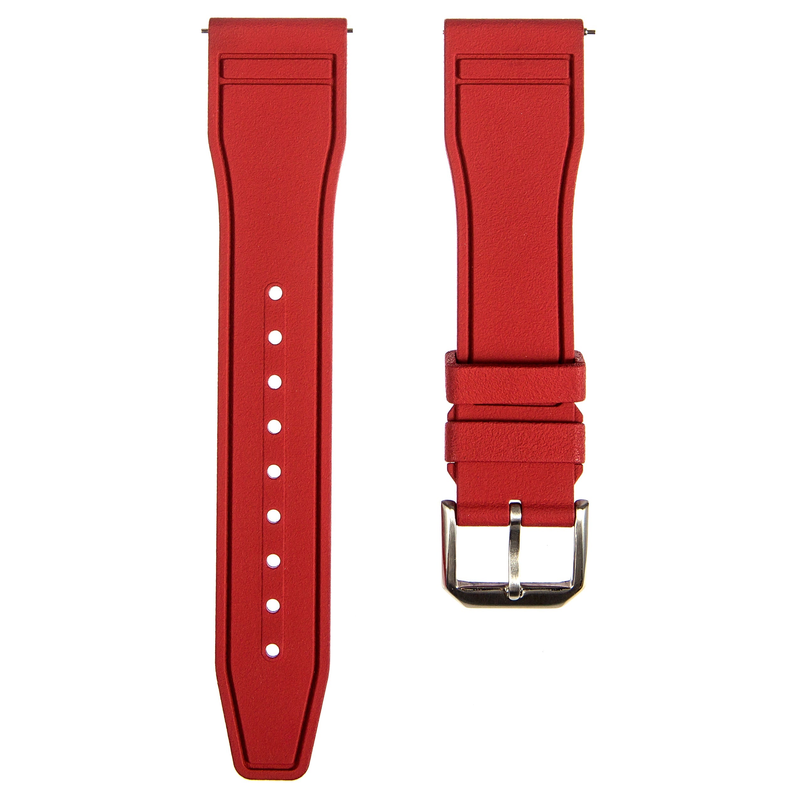 Skyward Premium FKM Rubber Watch Strap - Quick Release - Perfect Fit for IWC Big Pilot & More - Orange (2411)