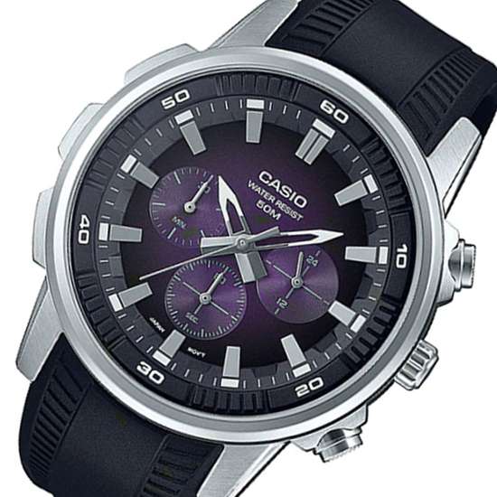 Casio Classic Purple Chronograph MTP-E505-6A MTPE505-6: A Stylish Rubber Watch for Men
