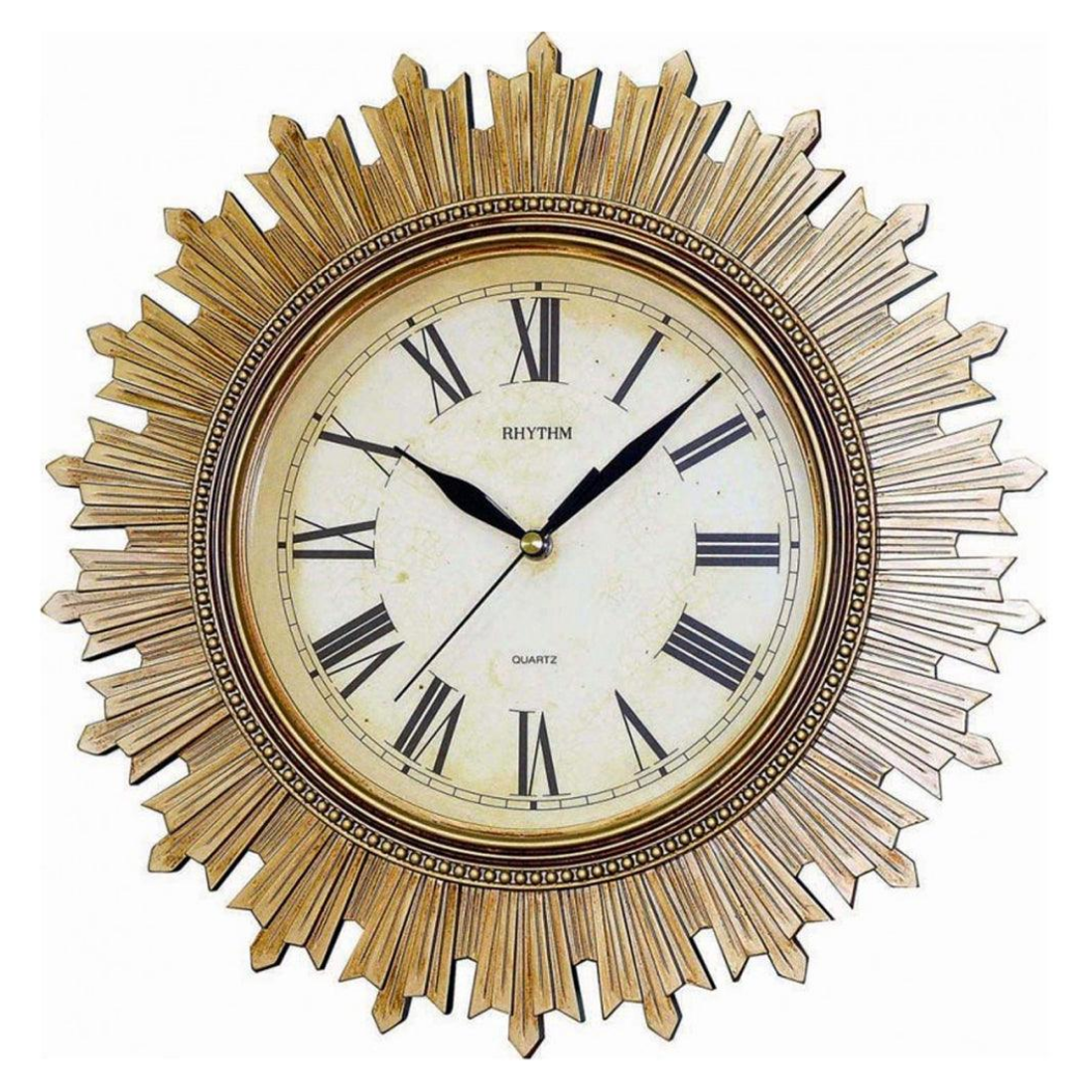 Gorgeous Rhythm Gold Quartz Wall Clock - Antique Design (Singapore Only) CMG887NR18