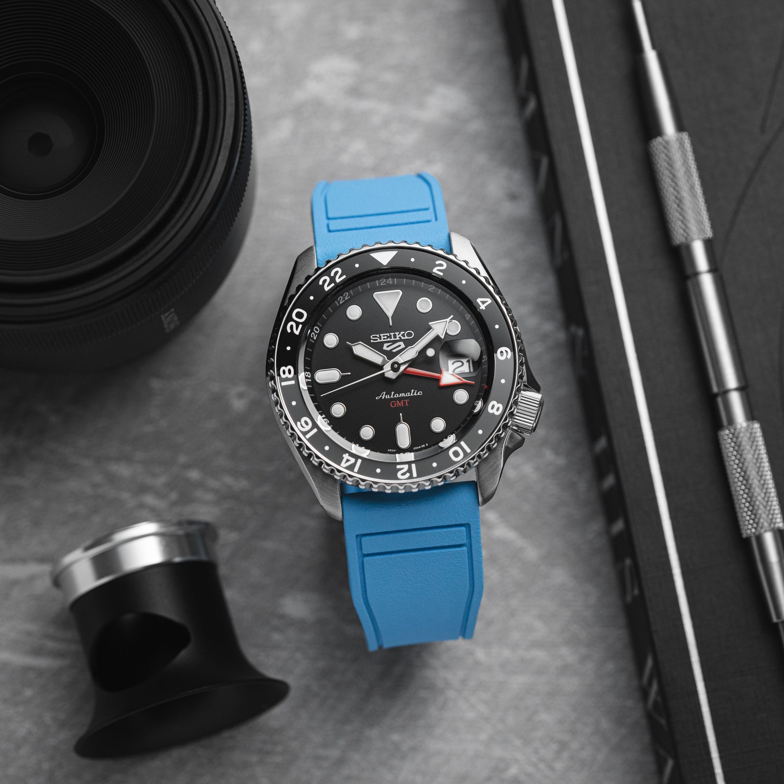 Skyward Premium FKM Rubber Watch Strap - Quick Release - Perfect Fit for IWC Big Pilot & More - Orange (2411)