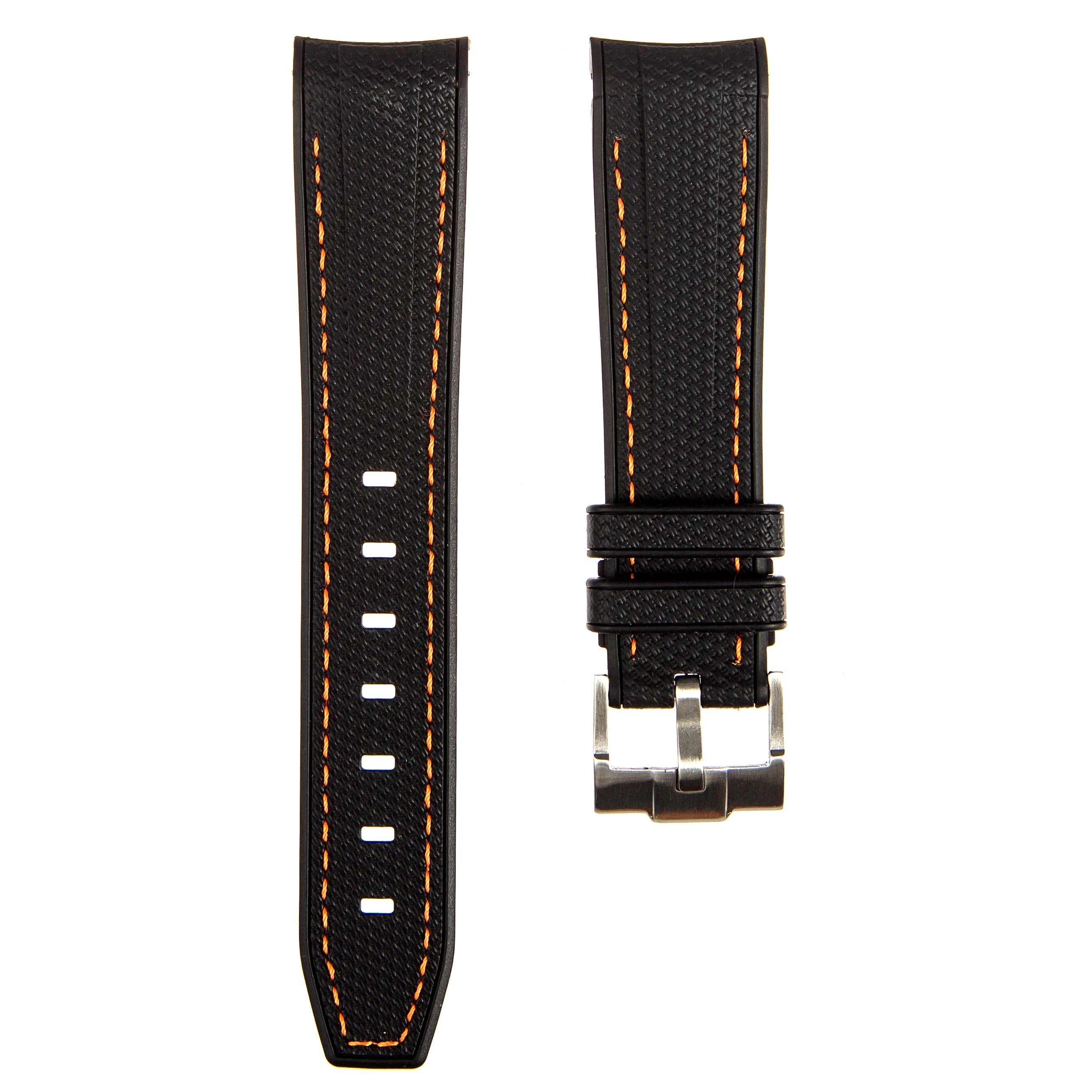 Beige Textured Curved End Rubber Watch Band for Seiko Alpinist (2405)