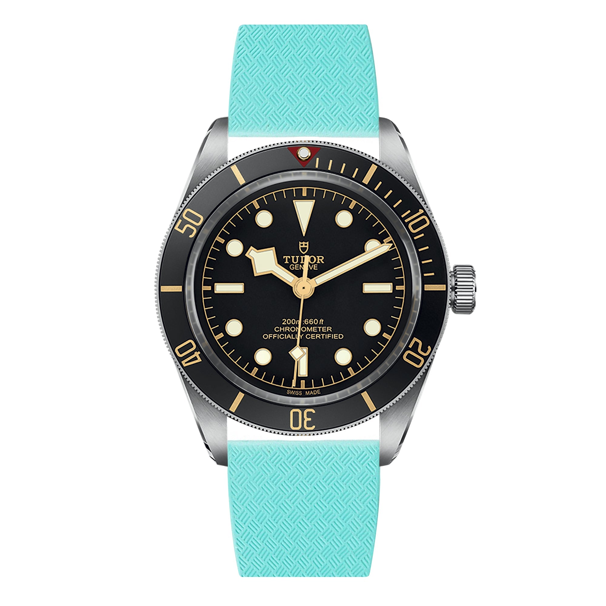 CTS Cut-to-Size FKM Rubber Watch Band for Tudor Black Bay 58 - Quick Release - Black (2435) - Elevate Your Style!