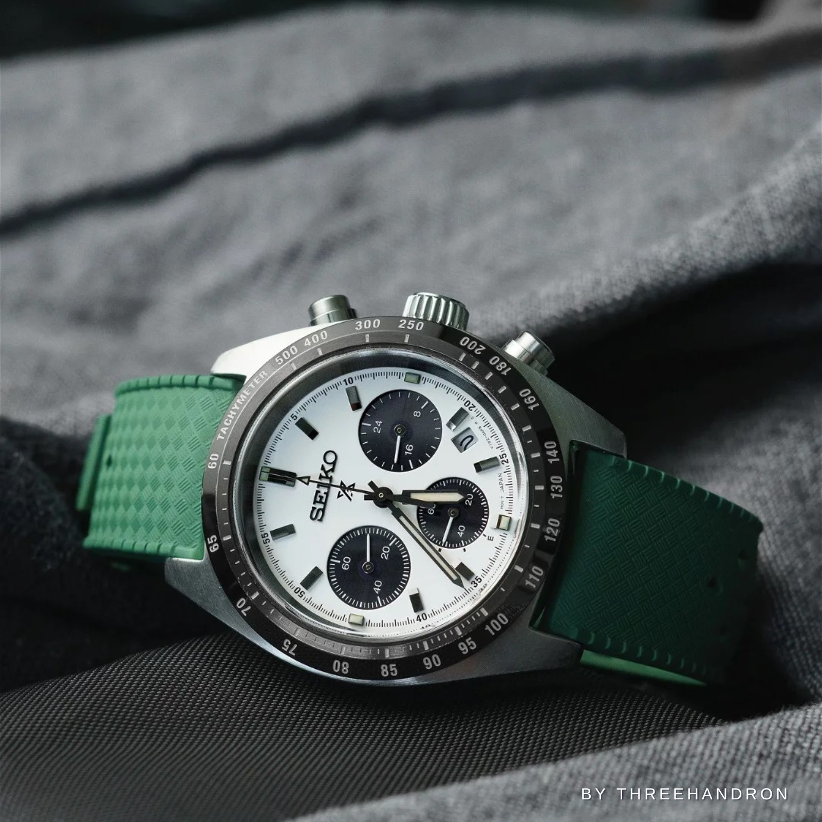 Calypso Style FKM Rubber Watch Strap - Quick-Release - Vibrant Green (2422)