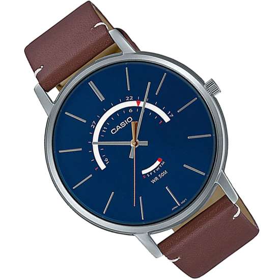 Casio Men's Leather Quartz Watch - MTP-B105L-2AV
