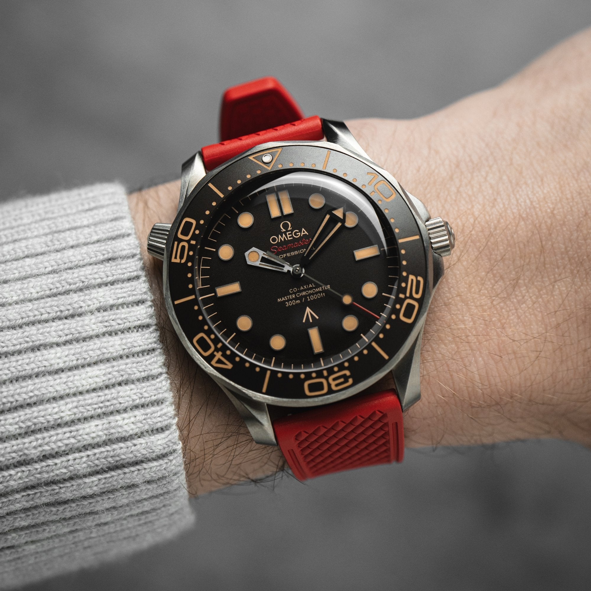 Orange Checkered Quick-Release Vulcanized FKM Rubber Watch Strap (2419)