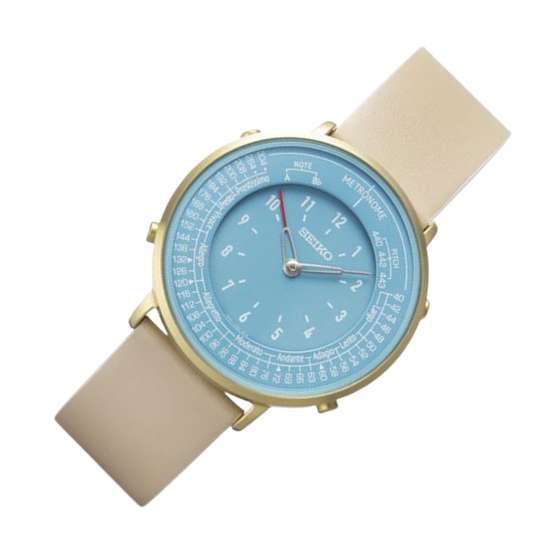 Seiko SMW005A Unisex Quartz Leather Casual Watch with Metronome