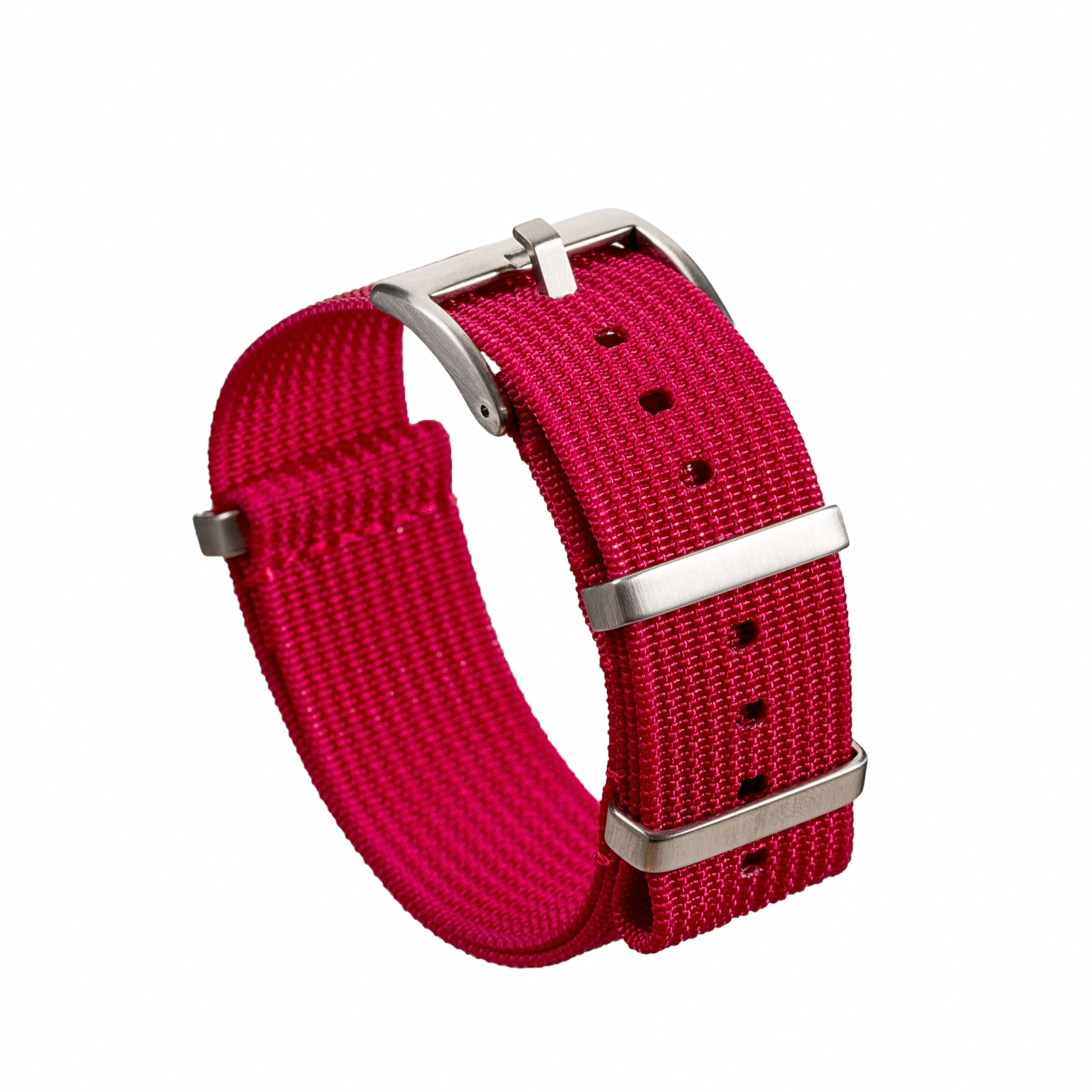 Vibrant Orange Ribbed Ballistic Nylon Watch Strap (2416) - Upgrade Your Timepiece Now!
