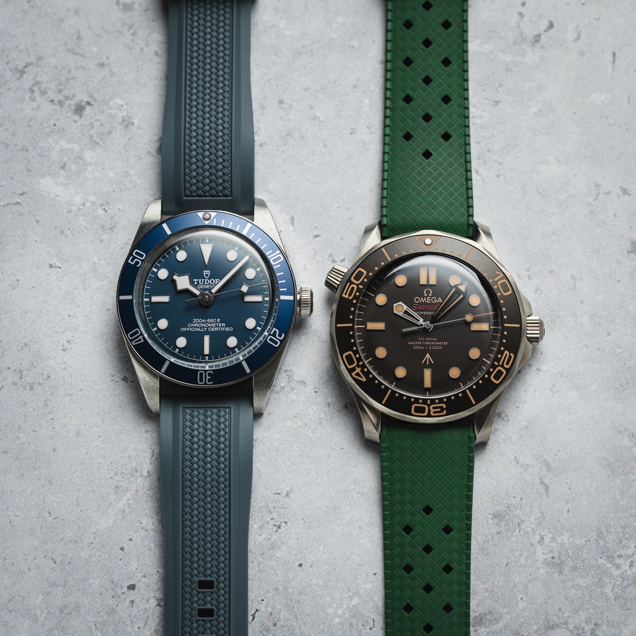Calypso Style FKM Rubber Watch Strap - Quick-Release - Vibrant Green (2422)