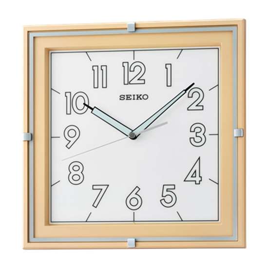 Seiko QXA758B QXA758-B Matte Light Brown Square Wall Clock - Exclusive to Singapore!