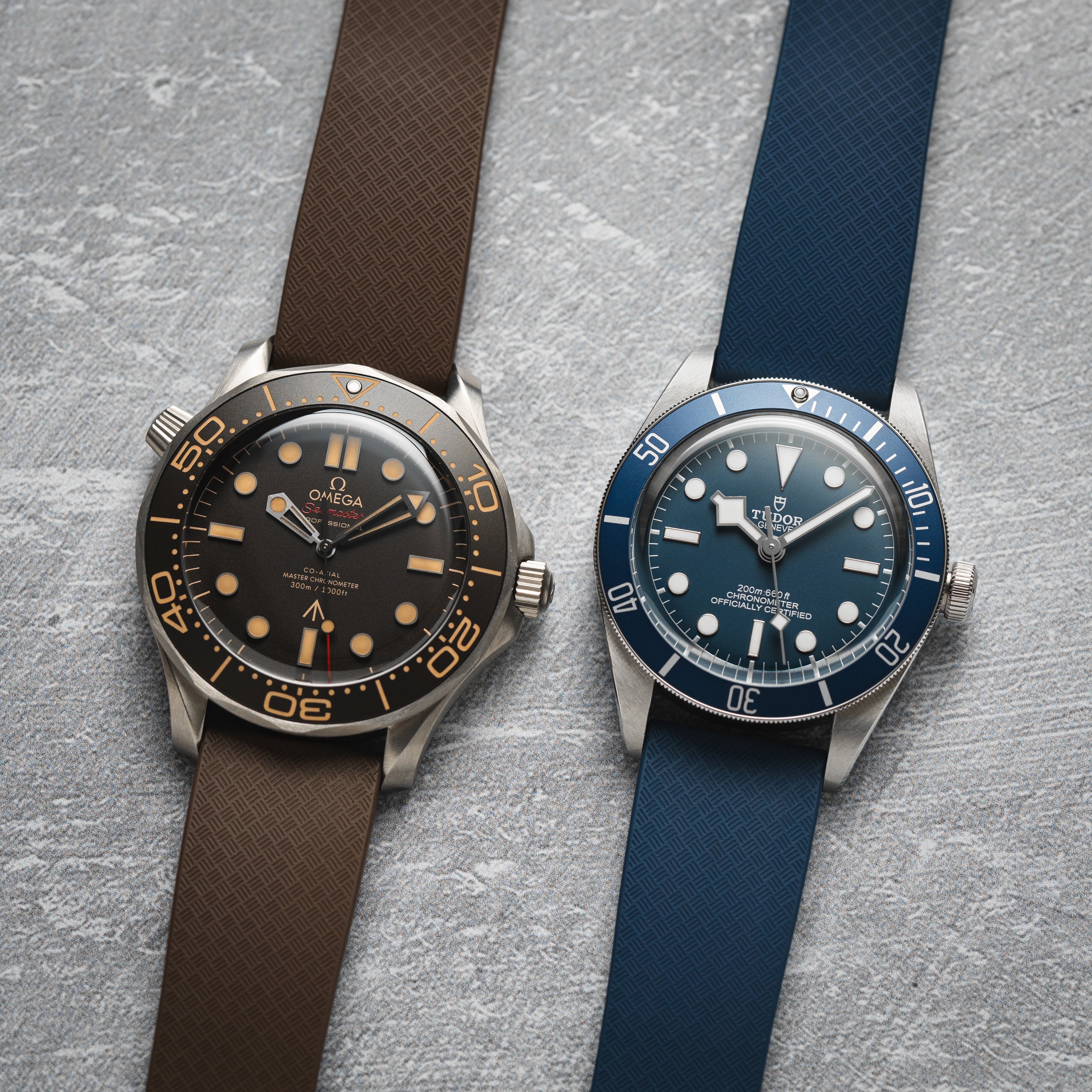 CTS Cut-to-Size FKM Rubber Watch Strap - Quick Release - Sky Blue (2435) - Elevate Your Style!