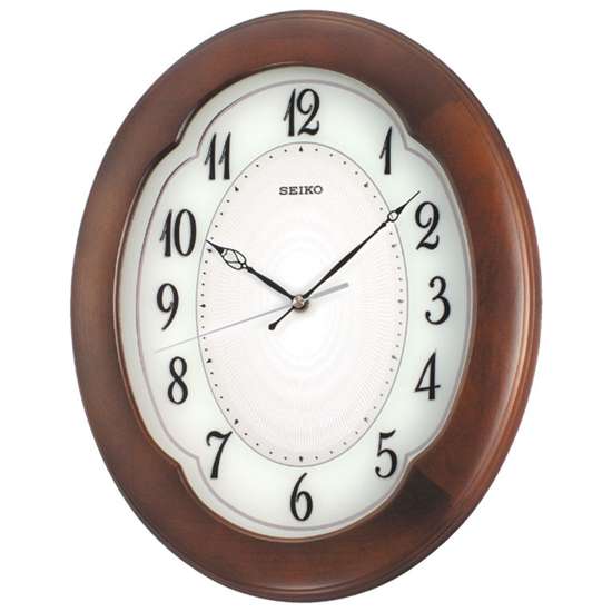 Seiko Wooden Oval Wall Clock QXA389B QXA389BN - Exclusive to Singapore!