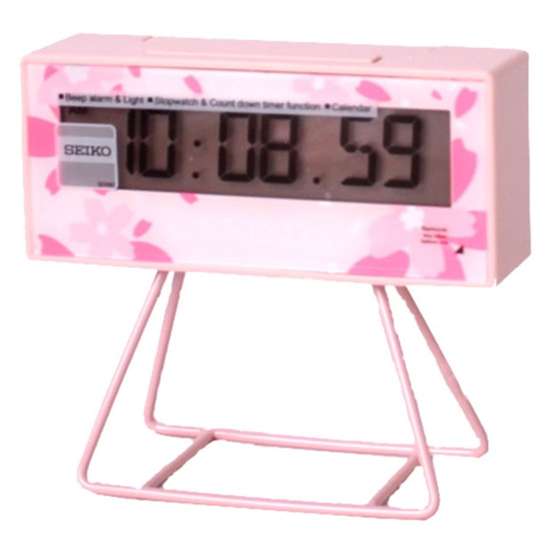 Seiko Sakura Pink Digital Floral Timer Clock - Exclusive to Singapore!