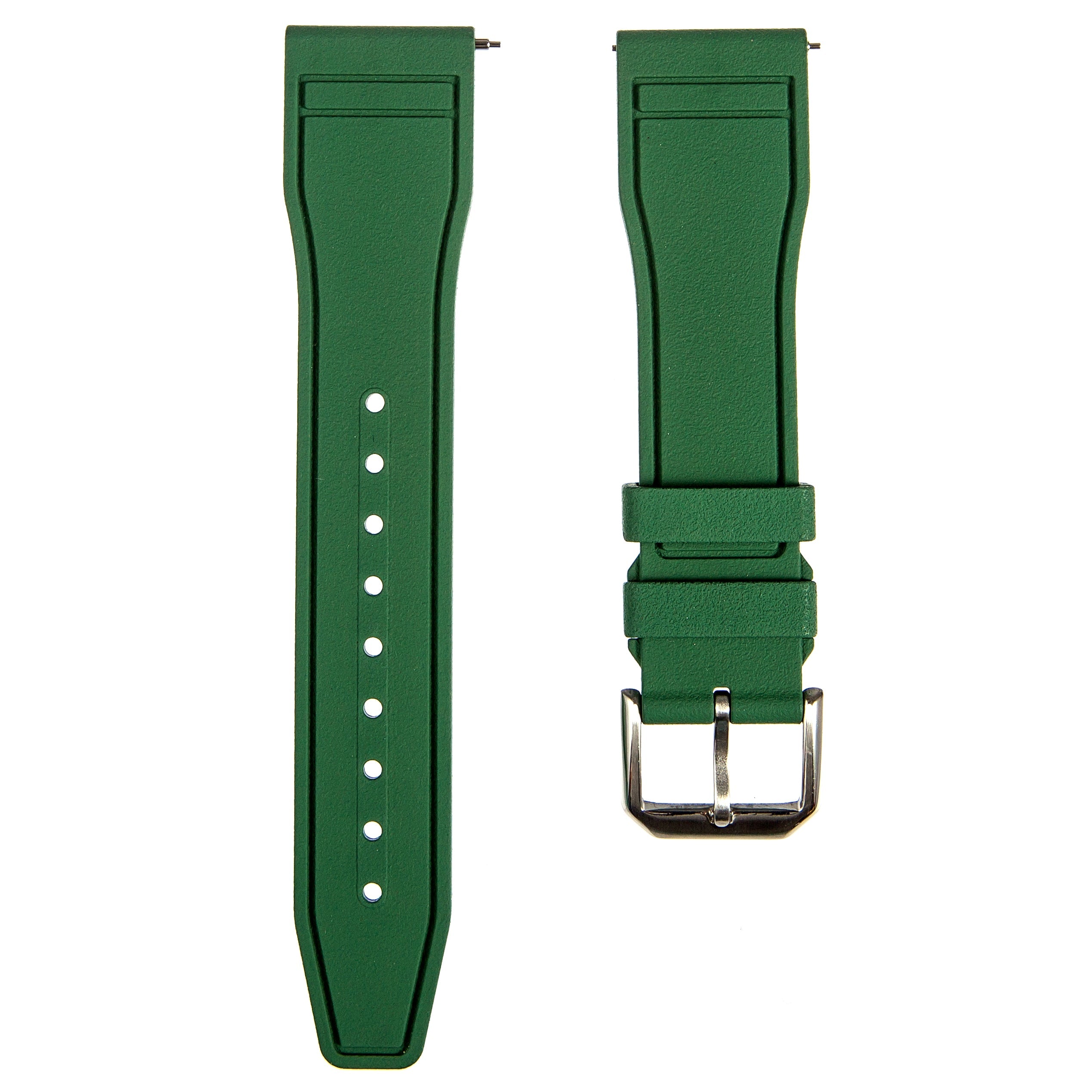 Skyward Premium FKM Rubber Watch Strap - Quick Release - Perfect Fit for IWC Big Pilot & More - Orange (2411)