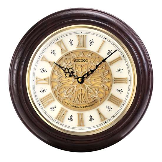 Seiko QXM342B Oak Wood Musical Wall Clock - A Stunning Decor Piece