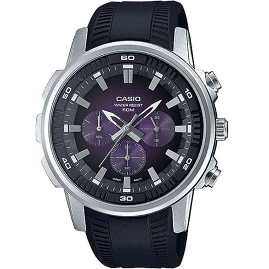 Casio Classic Purple Chronograph MTP-E505-6A MTPE505-6: A Stylish Rubber Watch for Men