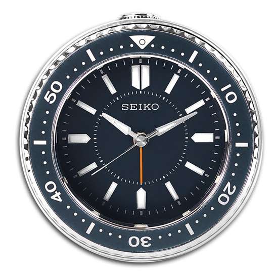 Seiko Blue Bezel Bedside Alarm Table Clock QHE184L - Wake Up in Style!