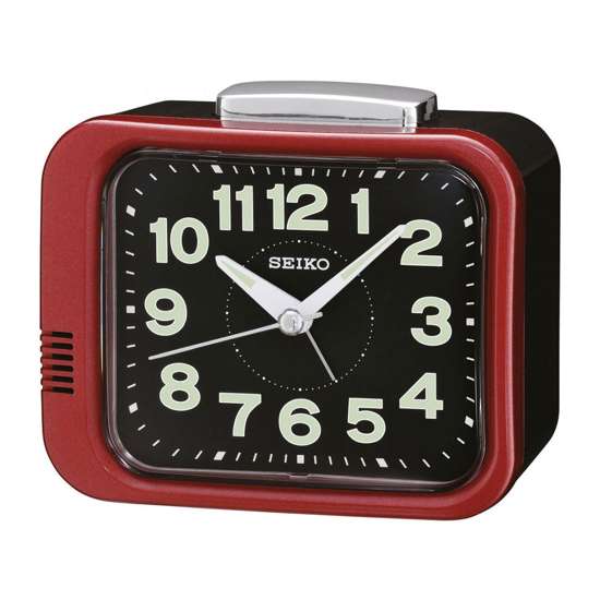 Seiko QHK028R/QHK028RN Red Bell Alarm Clock - Wake Up in Style!