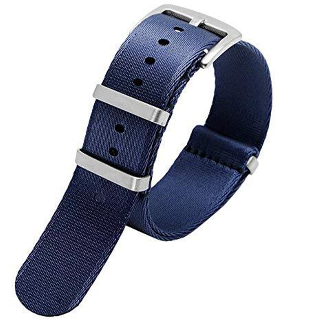 Ballistic Nylon Seatbelt Watch Band - Stylish Grey with Red Stripe
