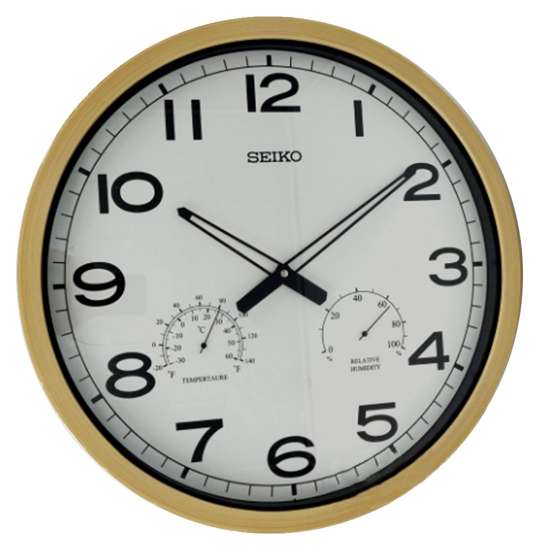 Seiko Stylish Decorator Thermometer Wall Clock QXA797B - A Must - Have for Your Home!