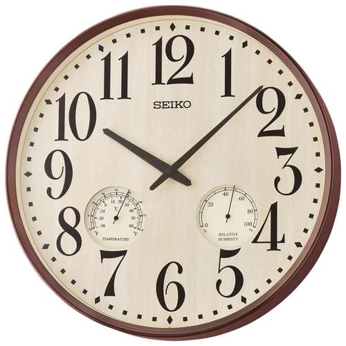 Seiko Stylish Decorator Thermometer Hygrometer Wall Clock - QXA783B Series