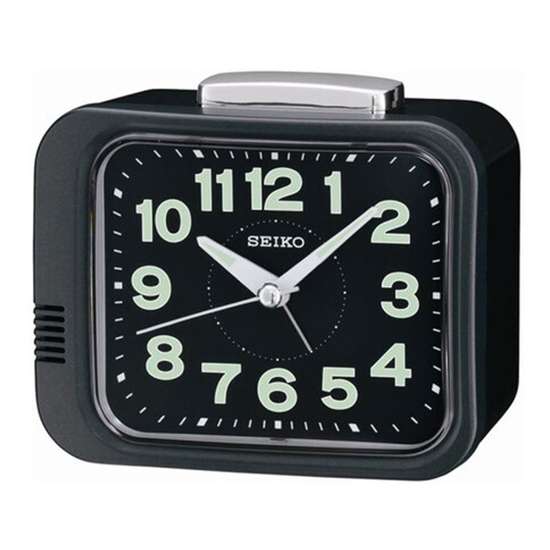 Seiko QHK028J/QHK028JN Black Bell Alarm Clock: Wake Up in Style!