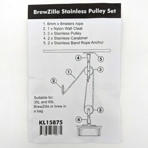 Revolutionary Ratchet Pulley for Robobrew, BrewZilla & BIAB Brewing - KL04855