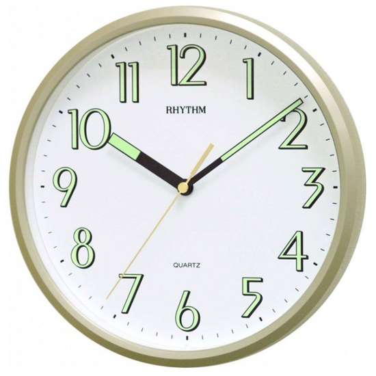 Rhythm Super Luminous Gold Wall Clock CMG727NR18