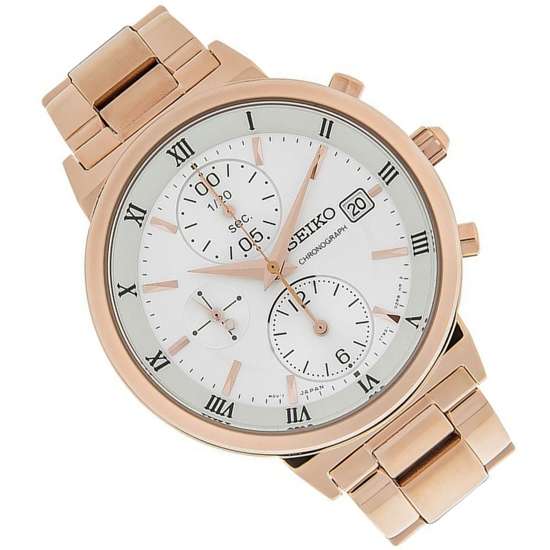 Seiko Women's Stunning Rose Gold Chronograph Watch SNDV34P1
