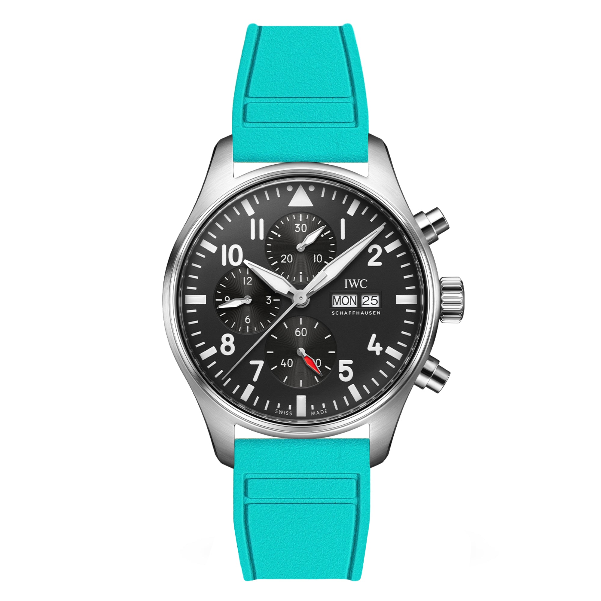 Skyward Premium FKM Rubber Watch Strap - Quick Release - Perfect Fit for IWC Big Pilot & More - Orange (2411)
