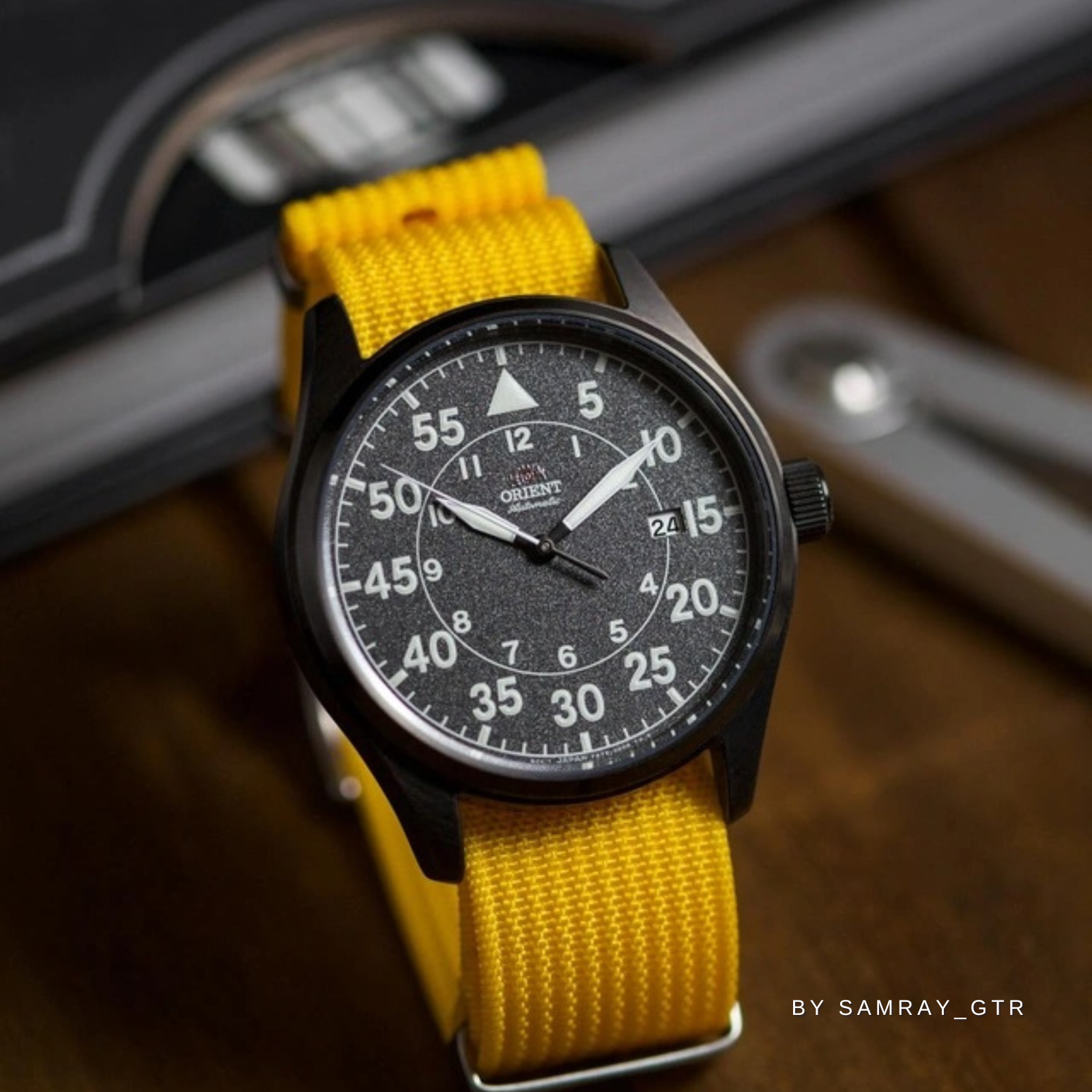 Vibrant Orange Ribbed Ballistic Nylon Watch Strap (2416) - Upgrade Your Timepiece Now!