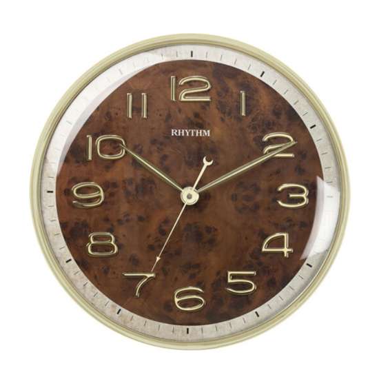 Stunning Rhythm Brown Analog 3D Wall Clock CMG584NR18 - Exclusive to Singapore!