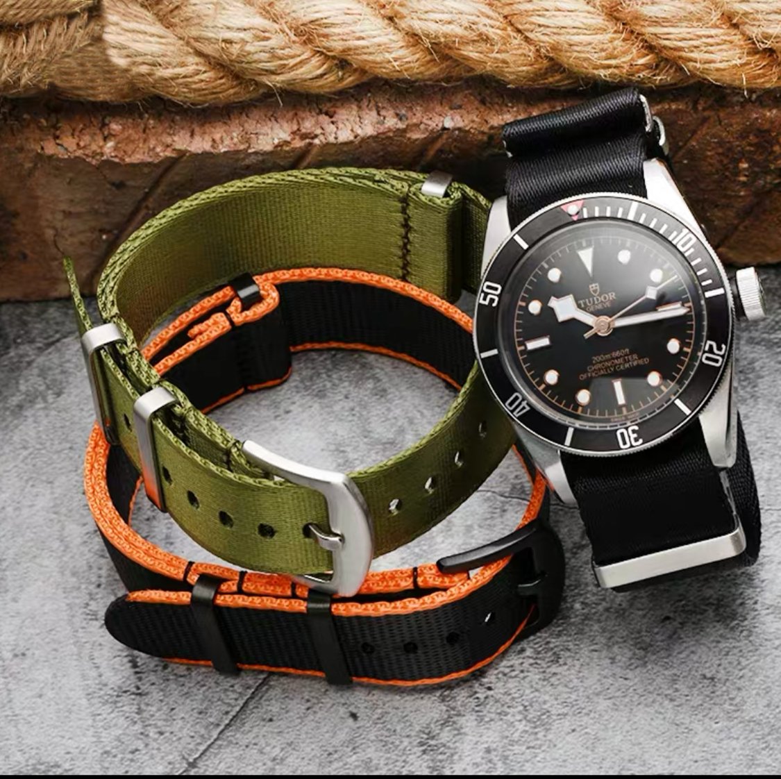 Khaki Seatbelt Ballistic Nylon Watch Band - The Ultimate Comfort and Style