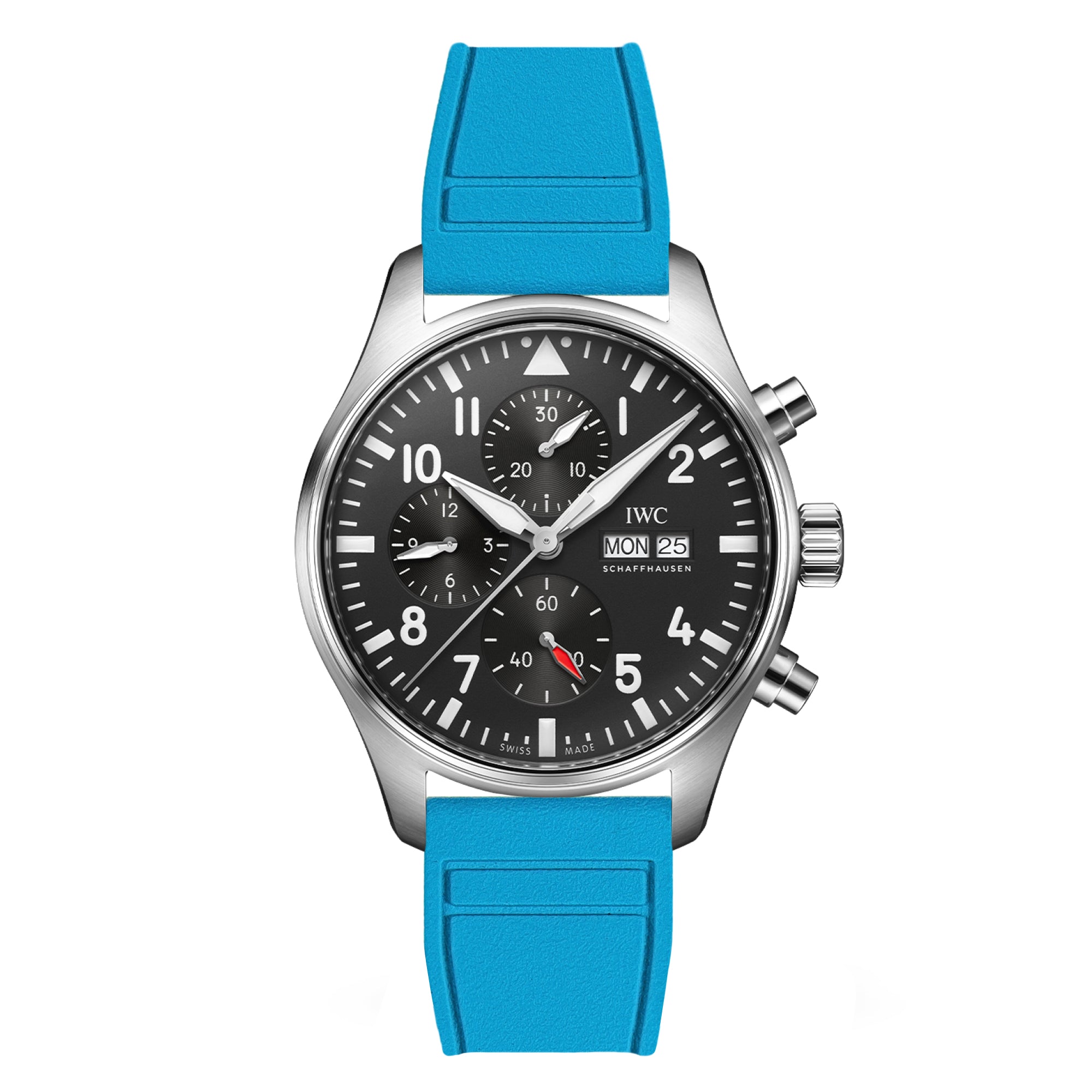 Skyward Premium FKM Rubber Watch Strap - Quick Release - Perfect Fit for IWC Big Pilot & More - Orange (2411)