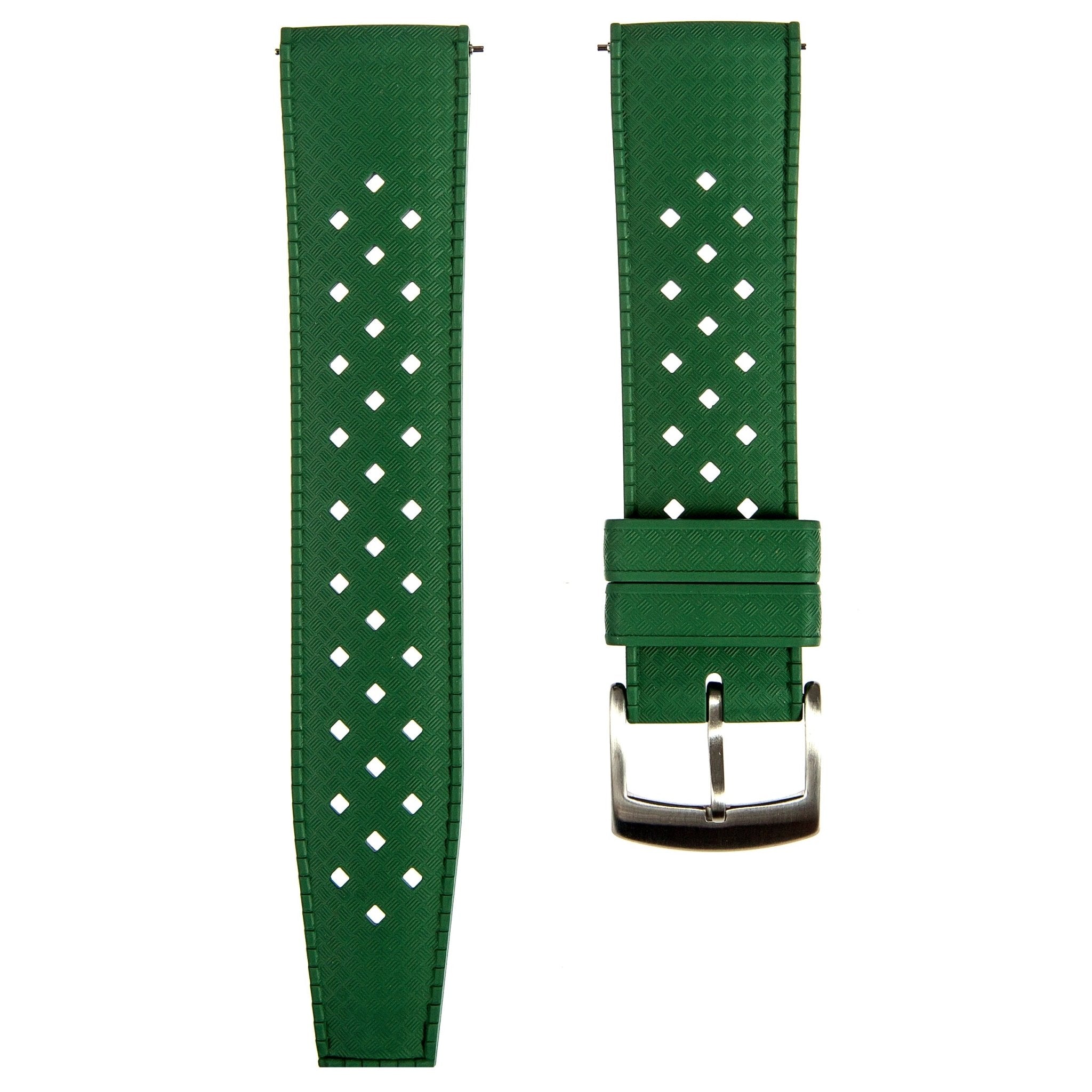 Calypso Style FKM Rubber Watch Strap - Quick-Release - Vibrant Green (2422)