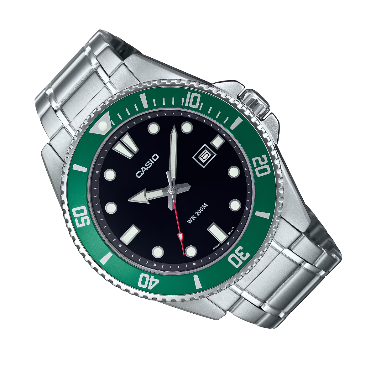 Casio MDV-107D-3A: Stylish Green Dial Quartz Sport Watch