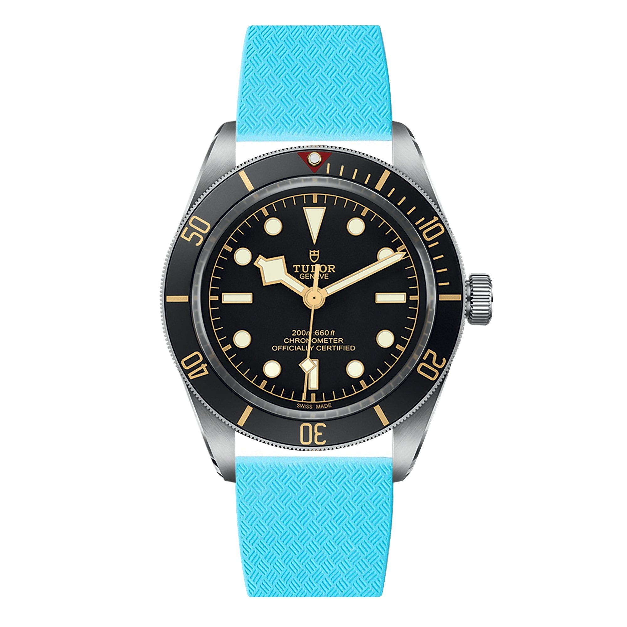 CTS Cut-to-Size FKM Rubber Watch Band for Tudor Black Bay 58 - Quick Release - Black (2435) - Elevate Your Style!