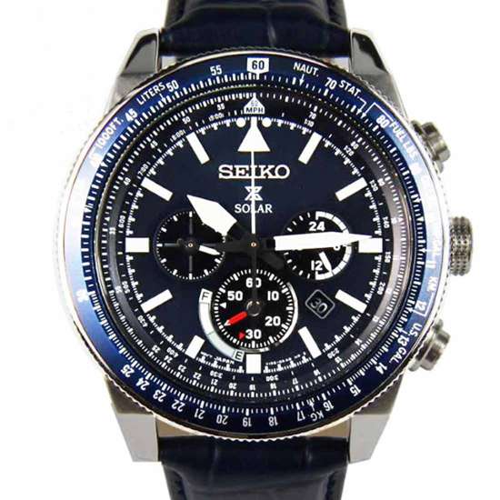 Seiko Prospex SSC609P1 Solar-Powered Blue Leather Watch