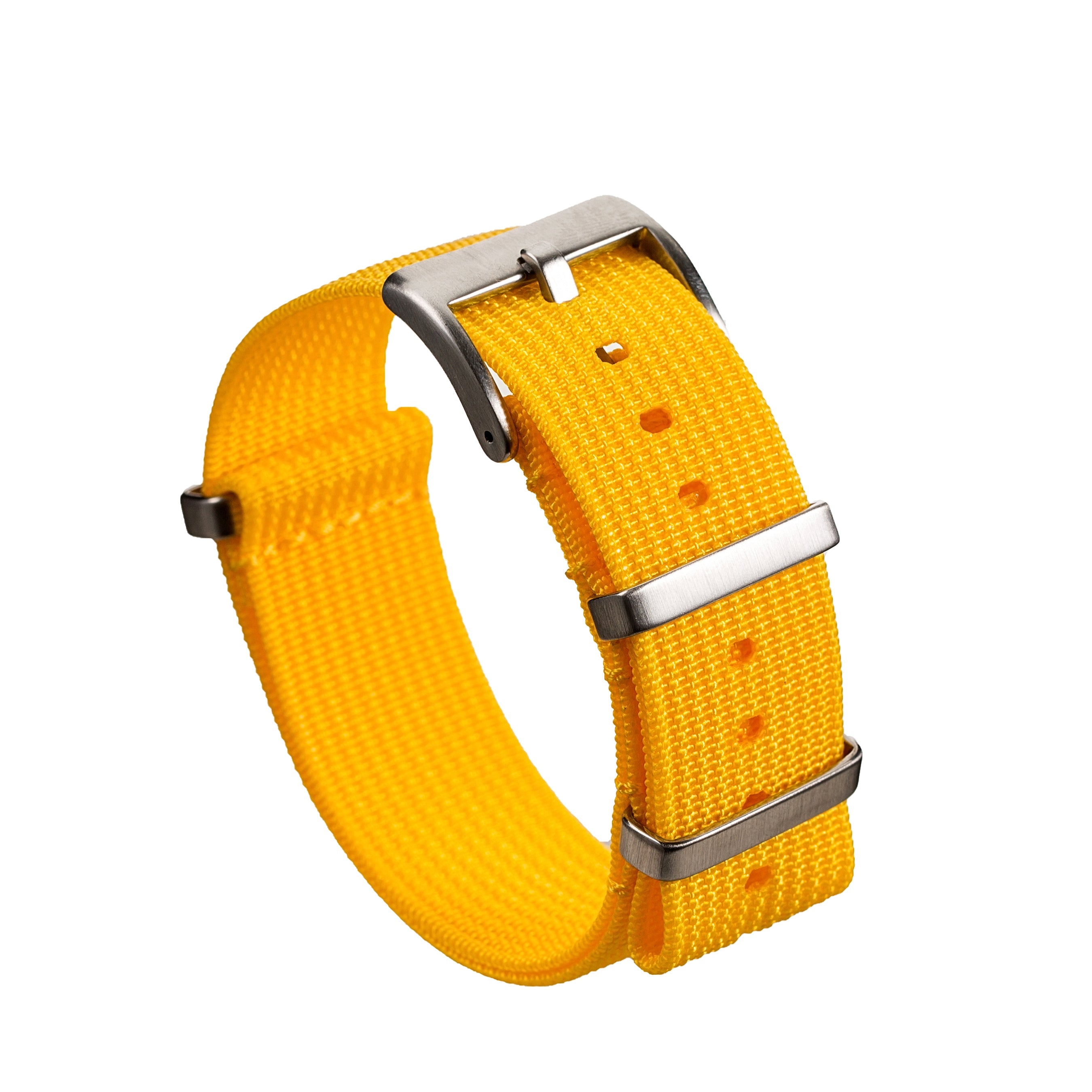 Vibrant Orange Ribbed Ballistic Nylon Watch Strap (2416) - Upgrade Your Timepiece Now!