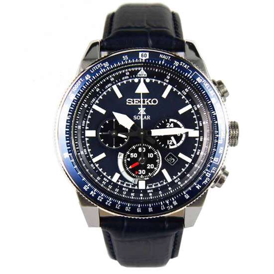 Seiko Prospex SSC609P1 Solar-Powered Blue Leather Watch