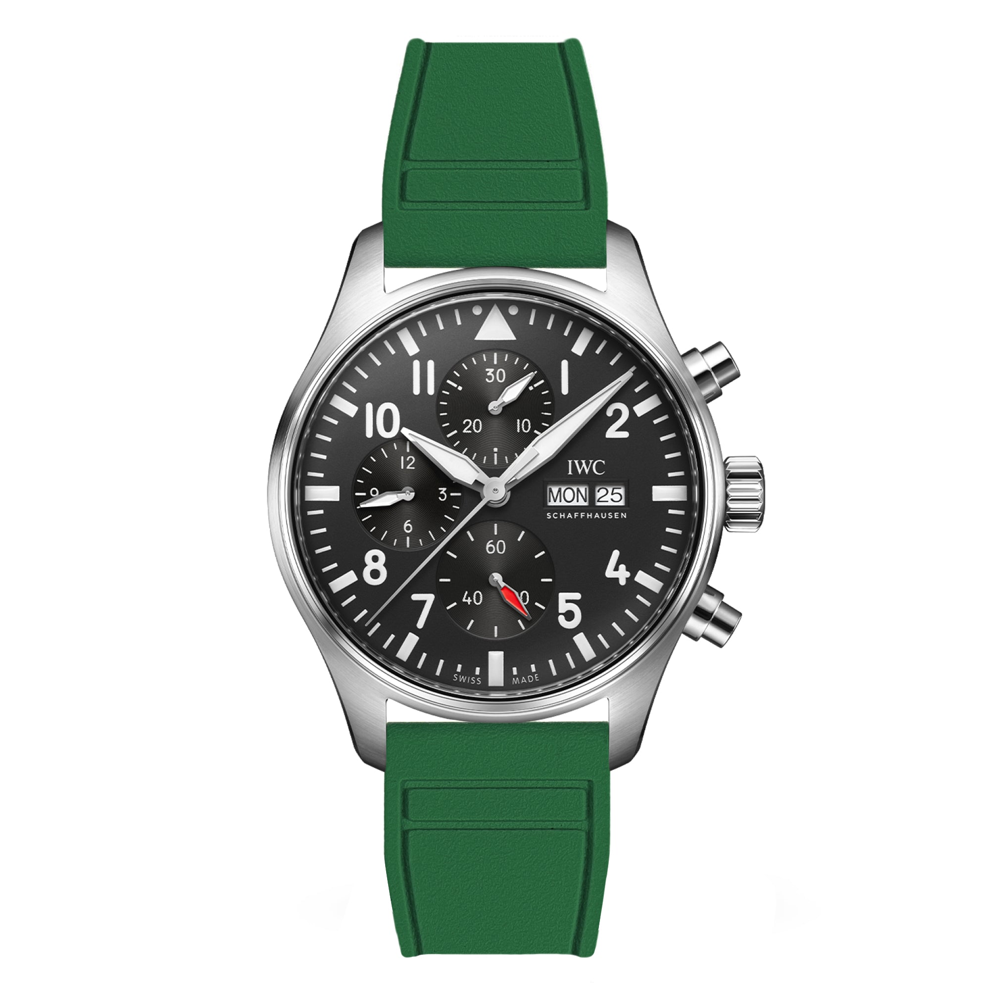 Skyward Premium FKM Rubber Watch Strap - Quick Release - Perfect Fit for IWC Big Pilot & More - Orange (2411)