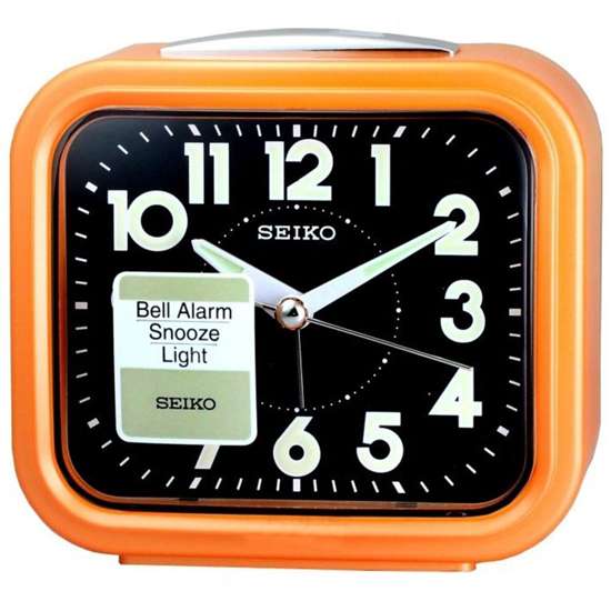 Seiko QHK023E Orange Bell Alarm Clock - A Stylish Wake - Up Companion